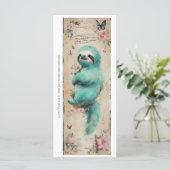 Create Your Own Baby Teal Sloth Bookmark Card (Staand voorkant)