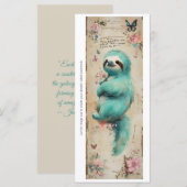 Create Your Own Baby Teal Sloth Bookmark Card (Voorkant / Achterkant)