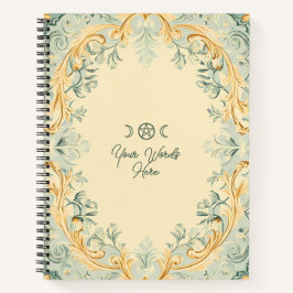 Create Your Own Baroque Yellow Green & Gold Notitieboek