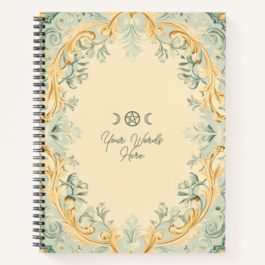Create Your Own Baroque Yellow Green & Gold Notitieboek (Voorkant)