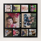Create Your Own Black 10 Photo Collage Family Name Legpuzzel (Horizontaal)