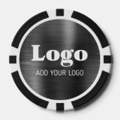 Create Your Own Black Business Logo Casino Poker Chips (Voorkant)