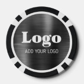 Create Your Own Black Business Logo Casino Poker Chips (Achterkant)