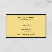 Create Your Own Black & Gold Elegant Luxury Linen Visitekaartje (Achterkant)