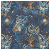 Create Your Own Blue Celestial Owls Stof (Close Up)