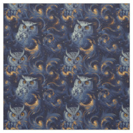 Create Your Own Blue Celestial White Owls Stof