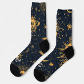 Create Your Own Blue Gold Celestial Moon & Stars Sokken (Links)