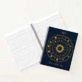 Create Your Own Blue & Gold Celestial Wheel Notitieboek (Binnen)