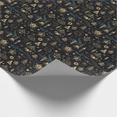 Create Your Own Blue & Gold Pagan Symbols Black Cadeaupapier (Hoek)