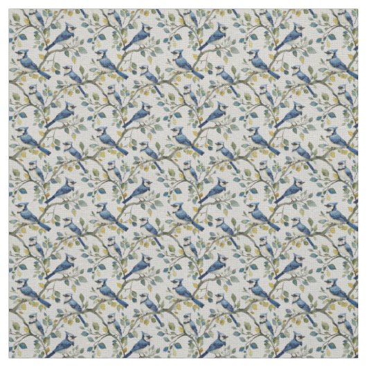Create Your Own Blue Jays Songbirds Spring Stof (Swatch)
