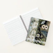 Create Your Own Blue Owl Floral Botanical Notitieboek (Binnen)