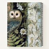 Create Your Own Blue Owl Floral Botanical Notitieboek (Achterkant)