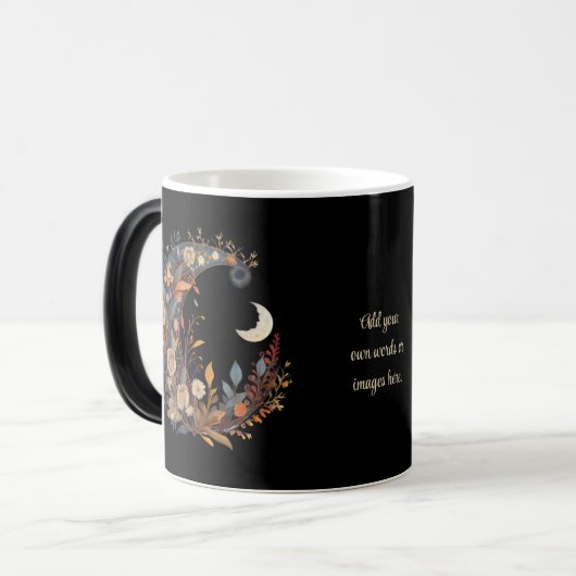 Create Your Own Boho Floral Moons Magische Mok (Voorkant links)