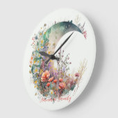 Create Your Own Bright Sunset Floral Crescent Moon Grote Klok (Hoek)