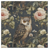 Create Your Own Brown Owl Pink Roses Stof (Close Up)