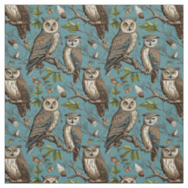 Create Your Own Brown Owls Blue Stof