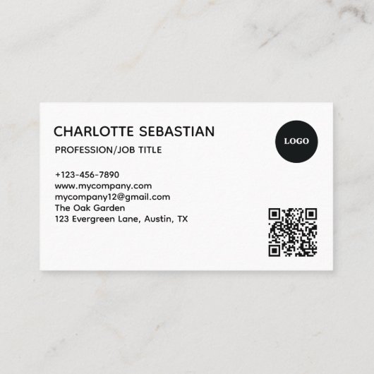 Create your own Business Card | QR code Visitekaartje (Achterkant)