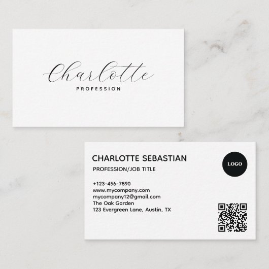 Create your own Business Card | QR code Visitekaartje (Voorkant / Achterkant)