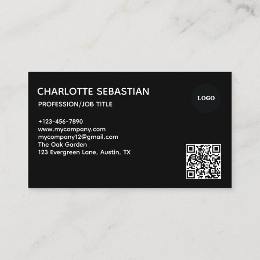 Create your own Business Card | QR code Visitekaartje (Achterkant)