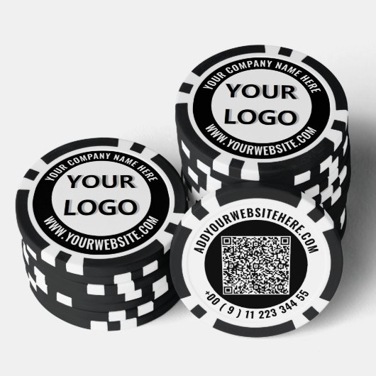 Create Your Own Business Logo Poker Chips Template (Opstapeling)