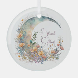 Create Your Own Buttercups Floral Crescent Moon Glas Ornament