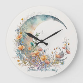 Create Your Own Buttercups Floral Crescent Moon Grote Klok