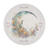 Create Your Own Buttercups Floral Crescent Moon Snijplank (Voorkant)