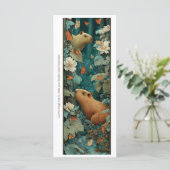 Create Your Own Capybara Flowers Bookmark Card (Staand voorkant)