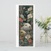 Create Your Own Capybaras Roses Bookmark Card (Staand voorkant)