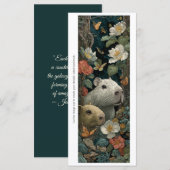 Create Your Own Capybaras Roses Bookmark Card (Voorkant / Achterkant)