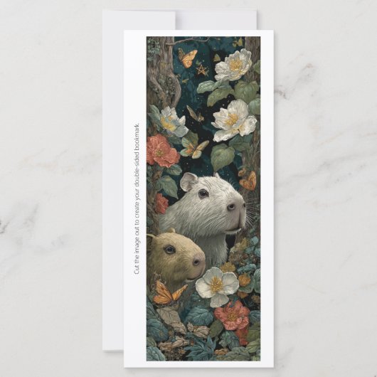 Create Your Own Capybaras Roses Bookmark Card (Voorkant)