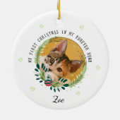 Create Your Own Cat First Christmas Keramisch Ornament (Achterkant)