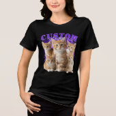 create your own cat or any pets 90s bootleg Tri-Blend shirt (Voorkant)