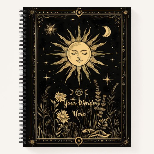 Create Your Own Celestial Solar Garden Black Notitieboek (Voorkant)