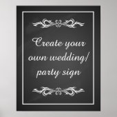 Create your own chalkboard party sign with border poster (Voorkant)