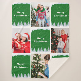 Create Your Own Christmas Photo Collage Sherpa Deken