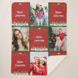 Create Your Own Christmas Photo Collage Sherpa Deken
