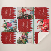 Create Your Own Christmas Photo Collage Sherpa Deken (Voorkant (horizontaal))