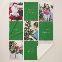Create Your Own Christmas Photo Collage Sherpa Deken