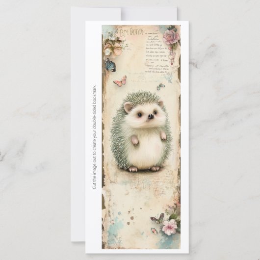 Create Your Own Chubby Hedgehog Bookmark Card (Voorkant)