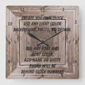 CREATE YOUR OWN CLOCK VIERKANTE KLOK (Voorkant)