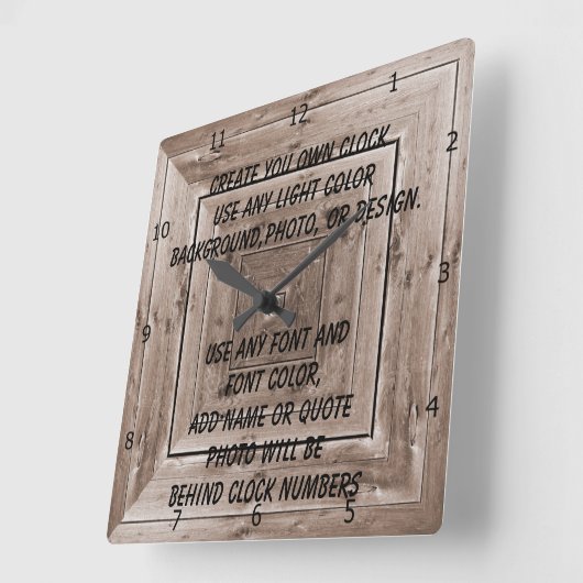 CREATE YOUR OWN CLOCK VIERKANTE KLOK (Hoek)