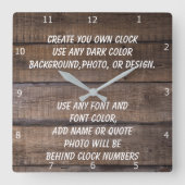CREATE YOUR OWN CLOCK VIERKANTE KLOK (Voorkant)