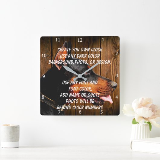 CREATE YOUR OWN CLOCK VIERKANTE KLOK (Huis)