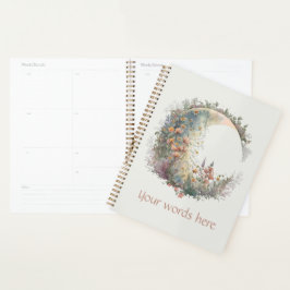 Create Your Own Cottagecore Floral Crescent Moon Planner