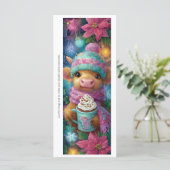Create Your Own Cozy Highland Calf Bookmark Card (Staand voorkant)
