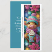 Create Your Own Cozy Highland Calf Bookmark Card (Voorkant / Achterkant)