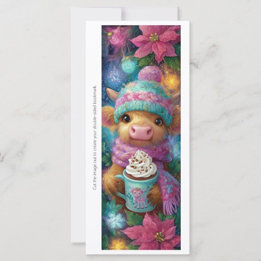 Create Your Own Cozy Highland Calf Bookmark Card (Voorkant)