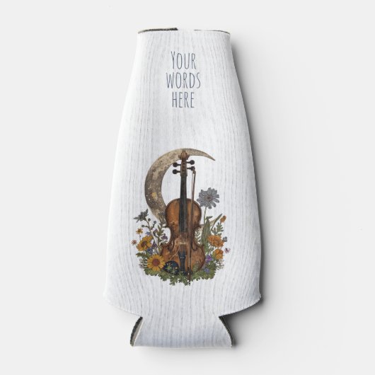 Create Your Own Crescent Moon Serenade on Violin Flesjeskoeler (Voorkant)
