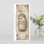 Create Your Own Curious Hedgehog Bookmark Card (Staand voorkant)